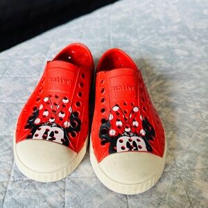 Native Kids Red Sneakers with Fun Character